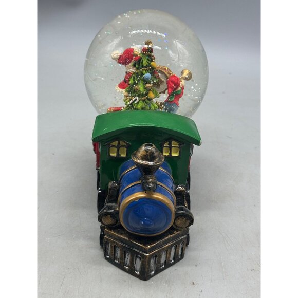 VTG Christmas Santa Claus a Train Glass Waterglobe Christmas Tree Elf READ - Picture 3 of 7